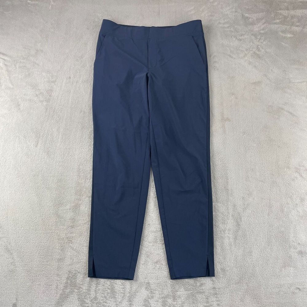 Athleta Brooklyn Mid Rise Ankle Pants Women 6 Navy Stretch Wrinkle Resistant
